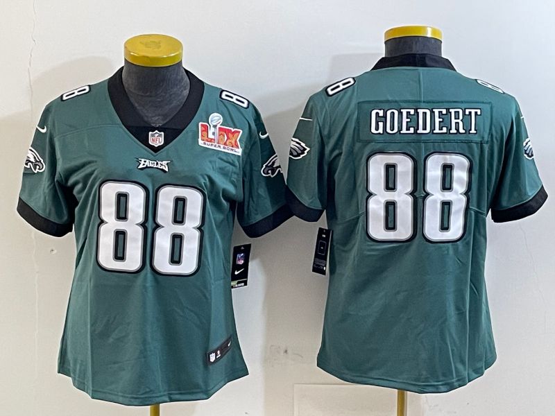 Women Philadelphia Eagles #88 Goedert Green 2025 Nike Vapor Limited NFL Jersey style 2->women nfl jersey->Women Jersey